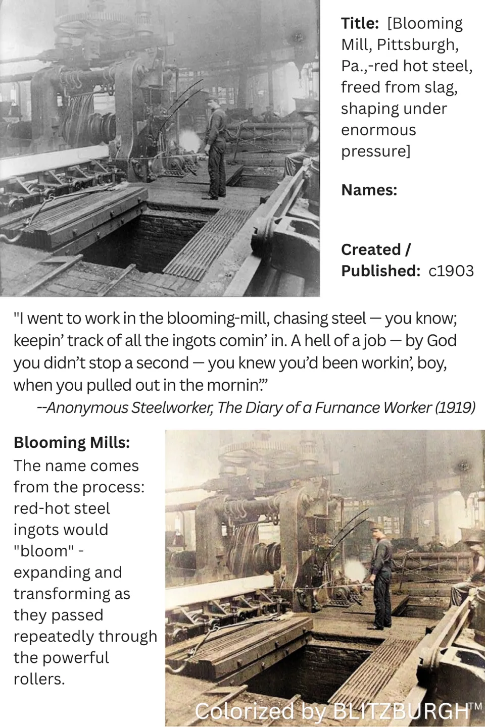 Blooming Mill Pittsburgh Steel