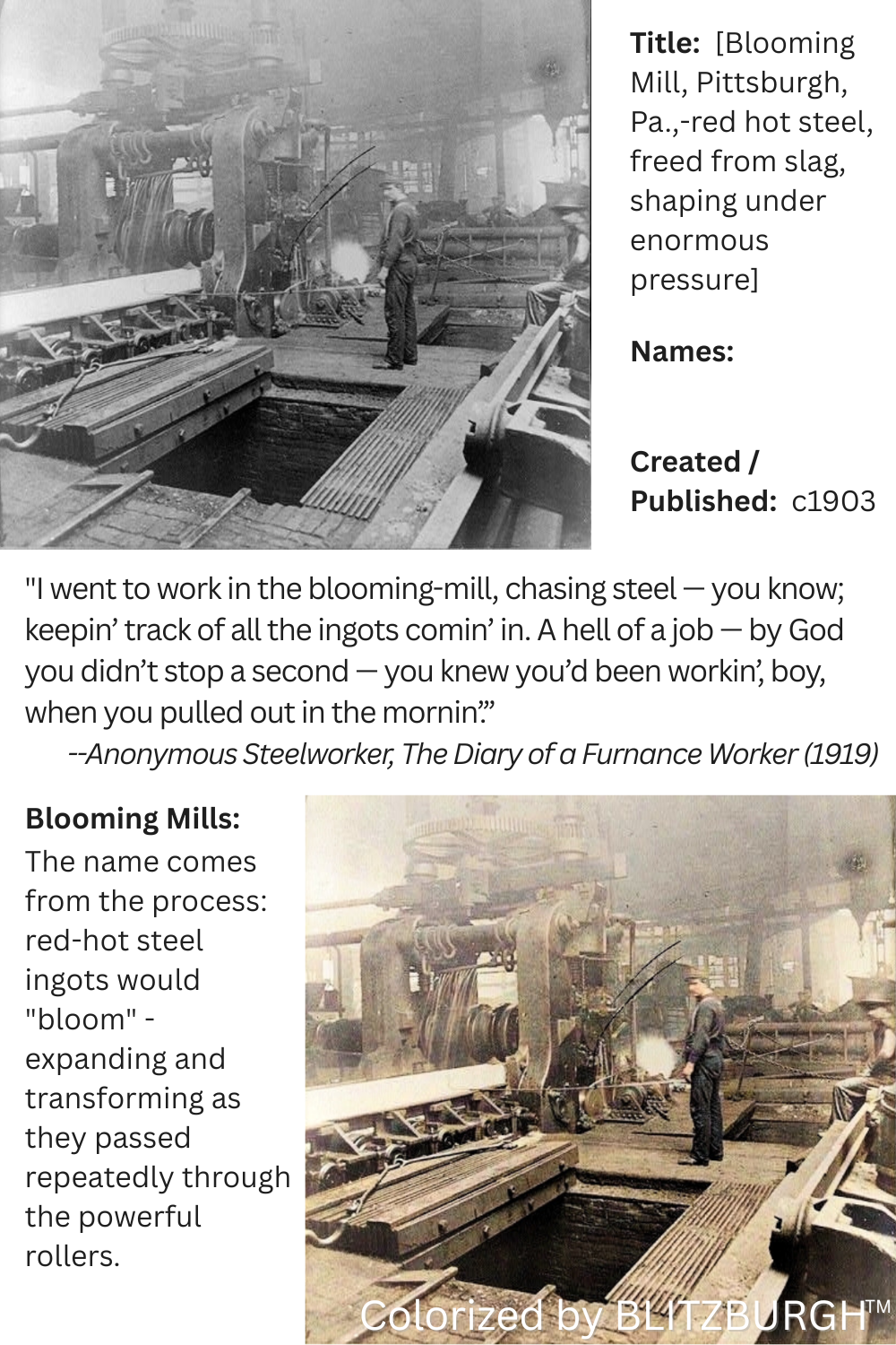 Blooming Mill Pittsburgh Steel