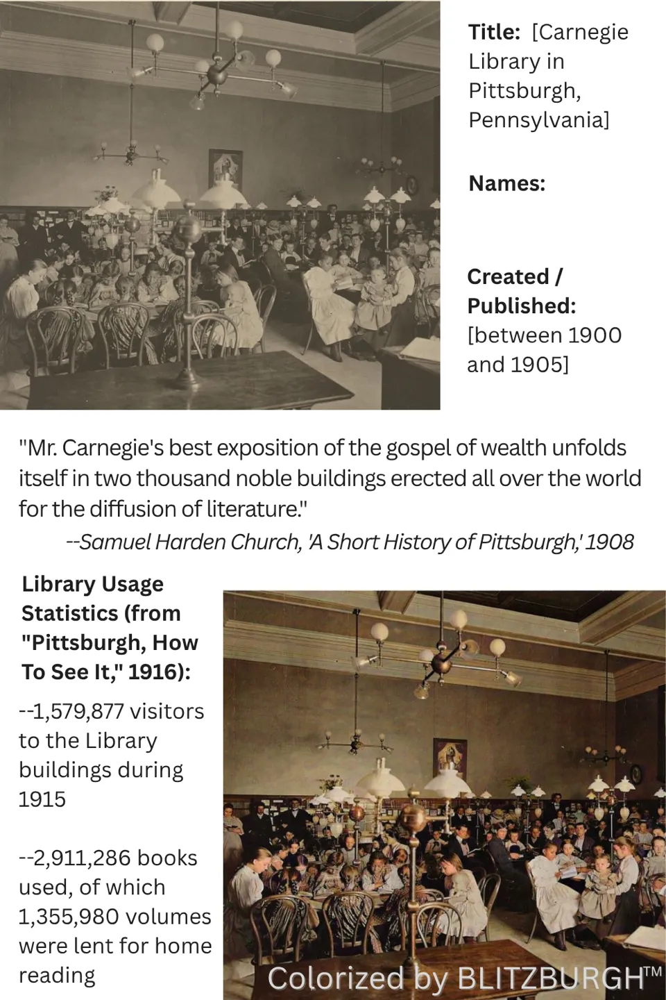 Carnegie Library Pittsburgh 1900s