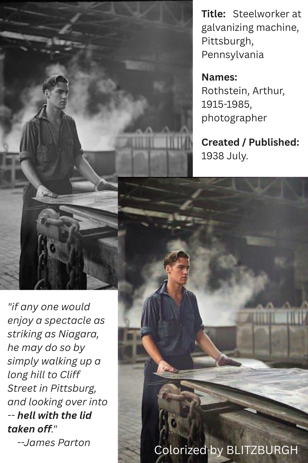 Pittsburgh Steelworker Portrait 1938